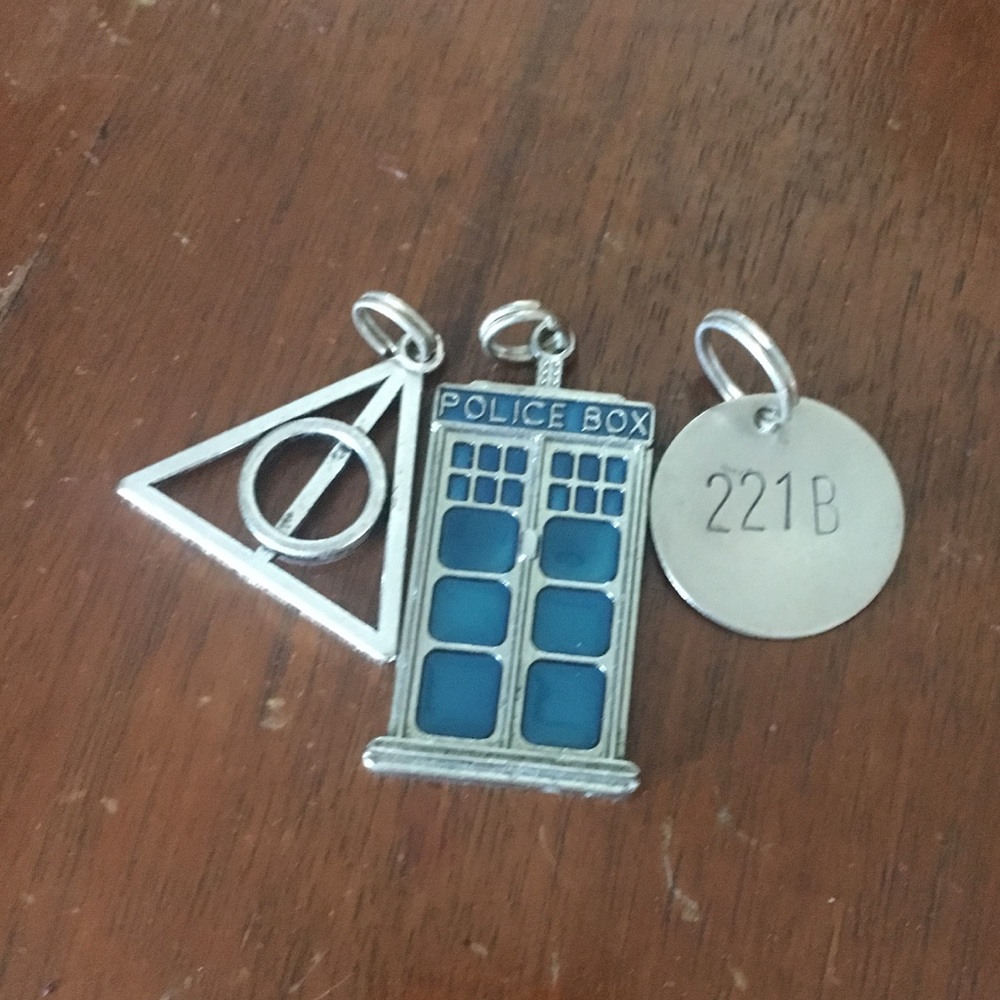 Harry Potter, Dr Who, Sherlock necklace